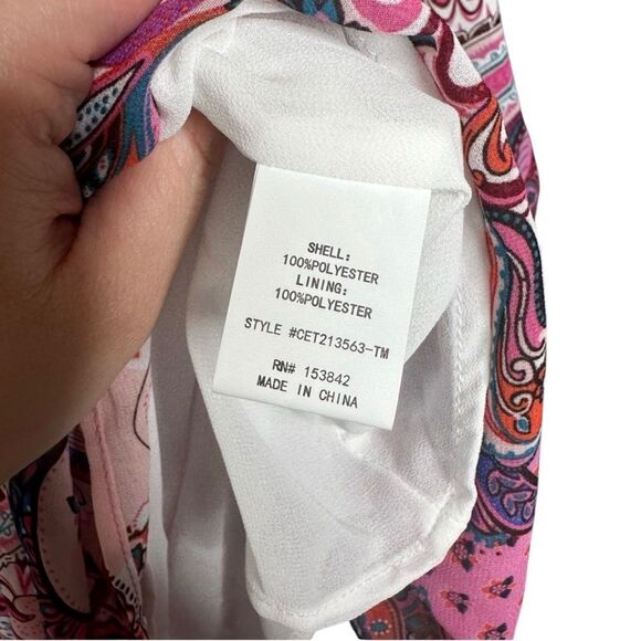 |NWT| MELLODAY Paisley Tiered Long Sleeve Tunic - Picture 5 of 7